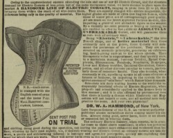 Electric corset advertisement, 1883 Electric corset advertisement, 1883